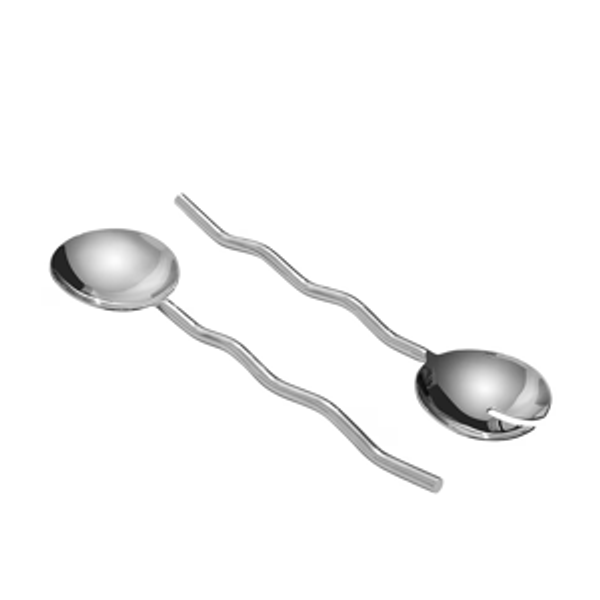 SILVER | FAZEEK | WAVE SALAD SERVERS