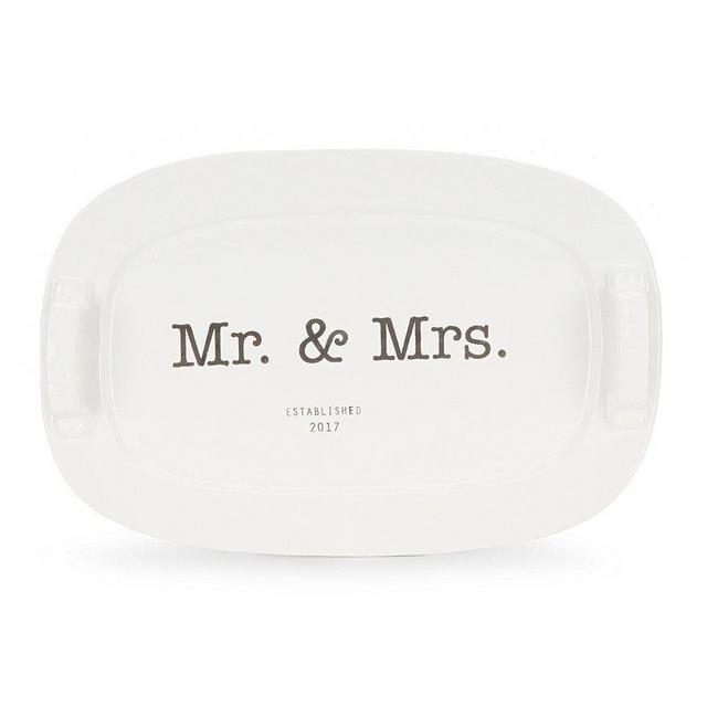 Mr. & Mrs. Ceramic Handled Platter