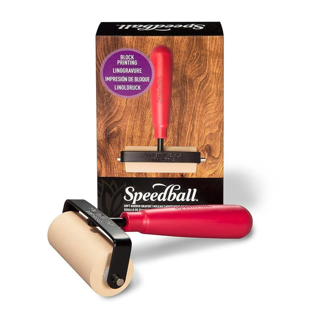 Speedball Soft Rubber Brayer, 3-Inch - Printmaking Roller Tool for Gel & Block Printing and Crafting - Made in USA