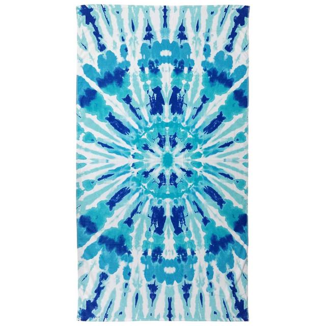 Martha Stewart Collection Radiant Tie-Dyed Velour Beach Towel, Created for Macy's