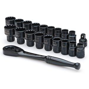 Pass-Thru Ratchet & SAE and MM Socket Set (20-Piece)
