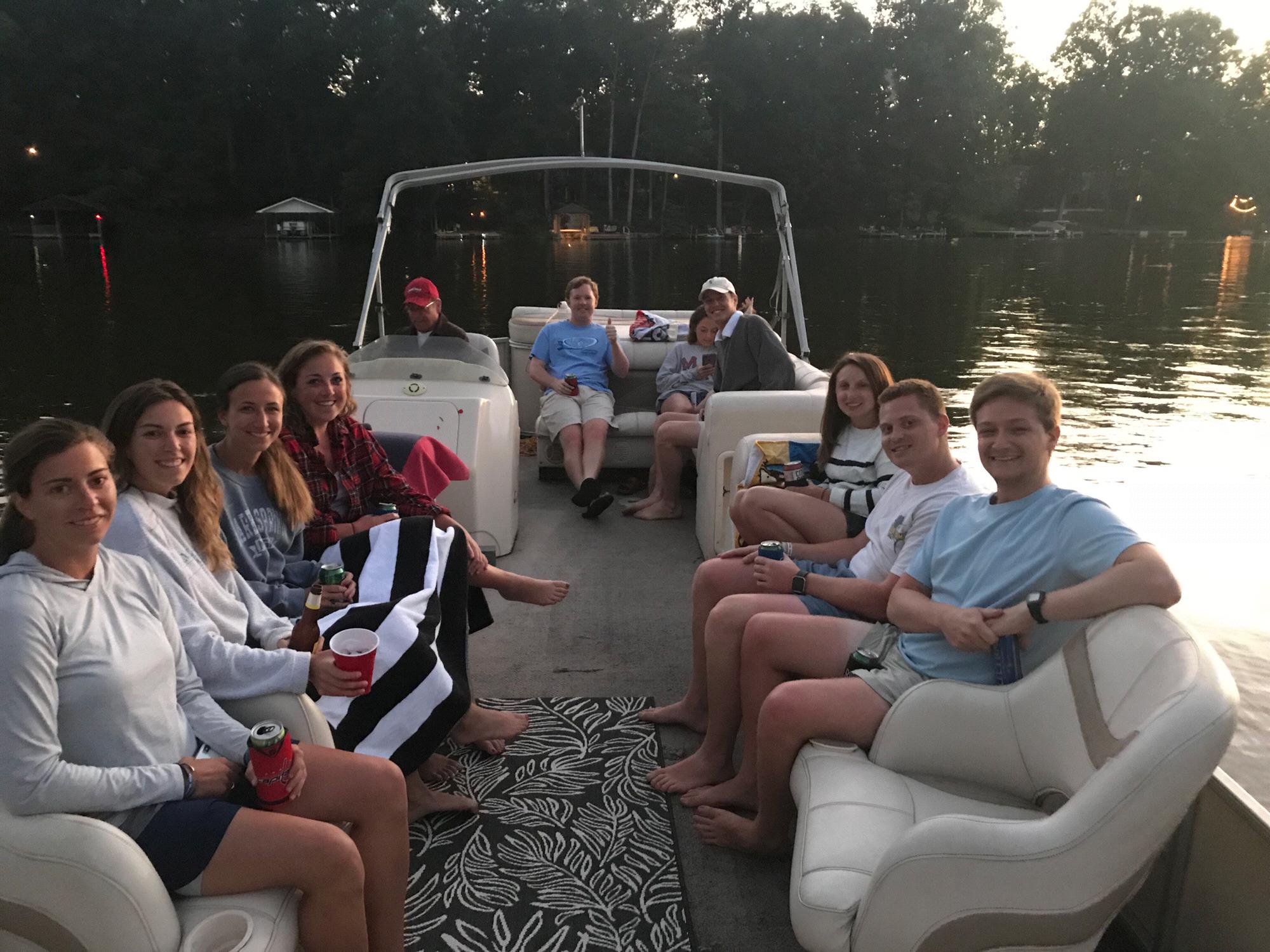 Enjoying a boat ride with friends at the lake, 2018!