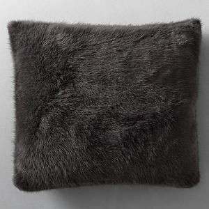 Ultra Faux Fur Square Pillow Cover - Graphite