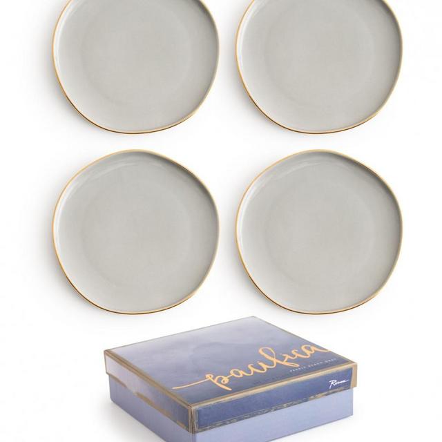 Pacifica Appetizer Plates, Pebble Beach Gray (Set of 4)