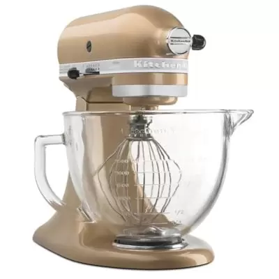 KitchenAid® 5 qt. Artisan® Design Series Stand Mixer with Glass Bowl in Champagne
