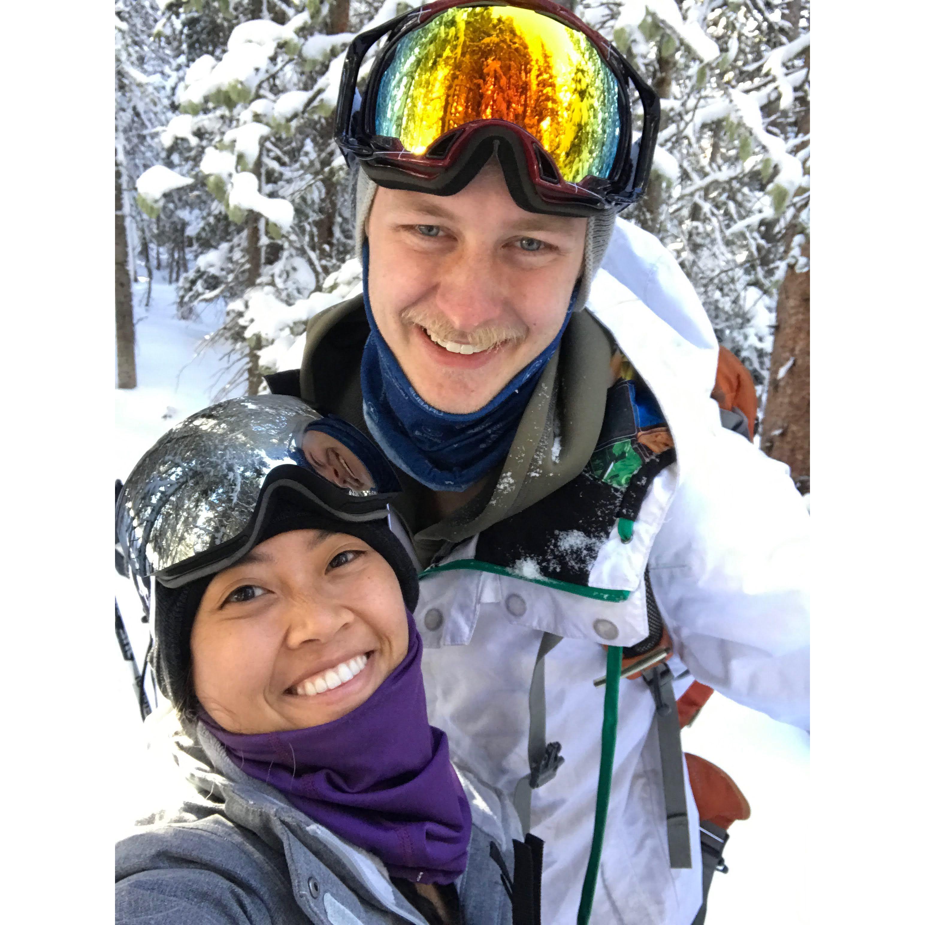 First time skiing together! it was scary for dally