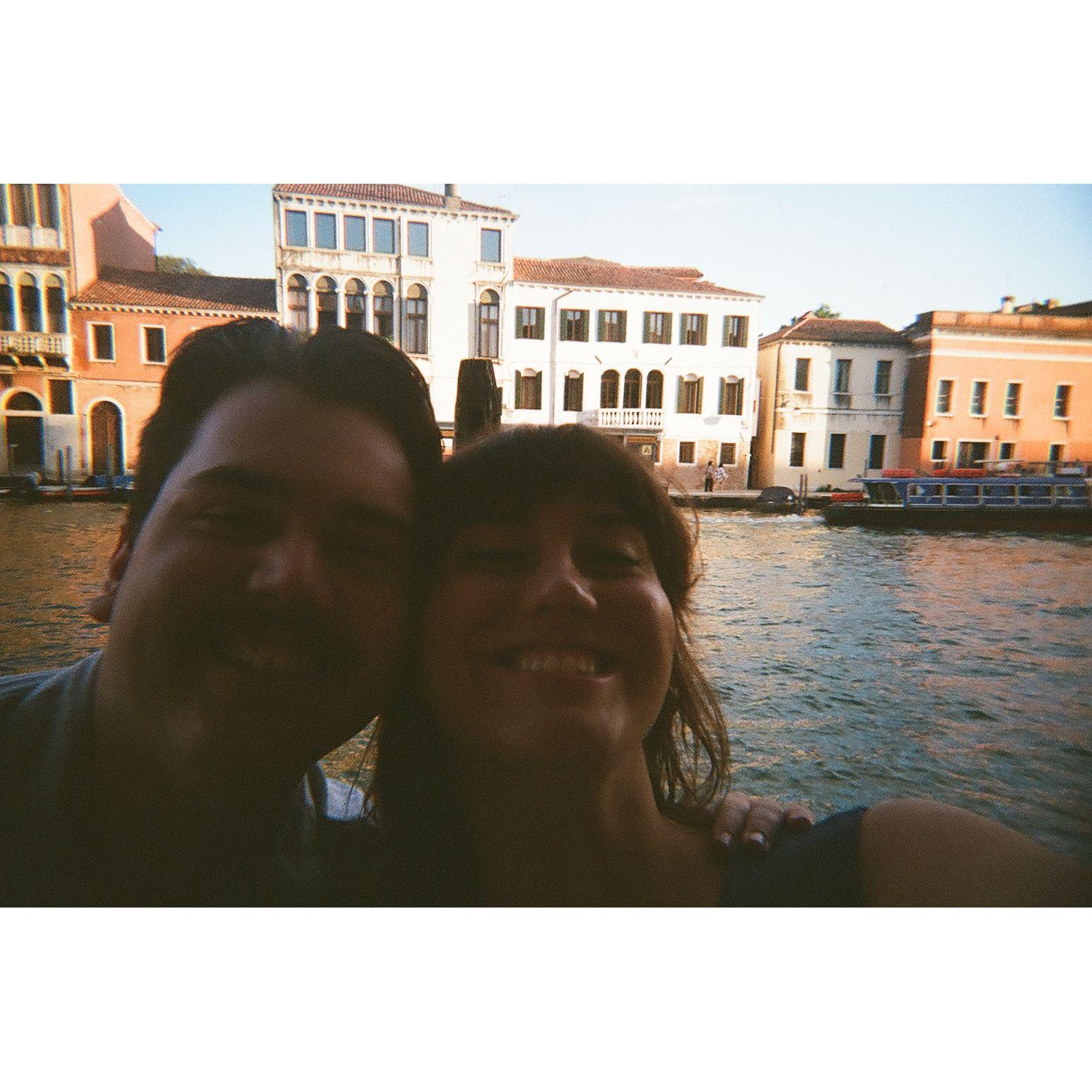 3 hours before Austin proposed in this exact spot at our Airbnb in Venice, Italy