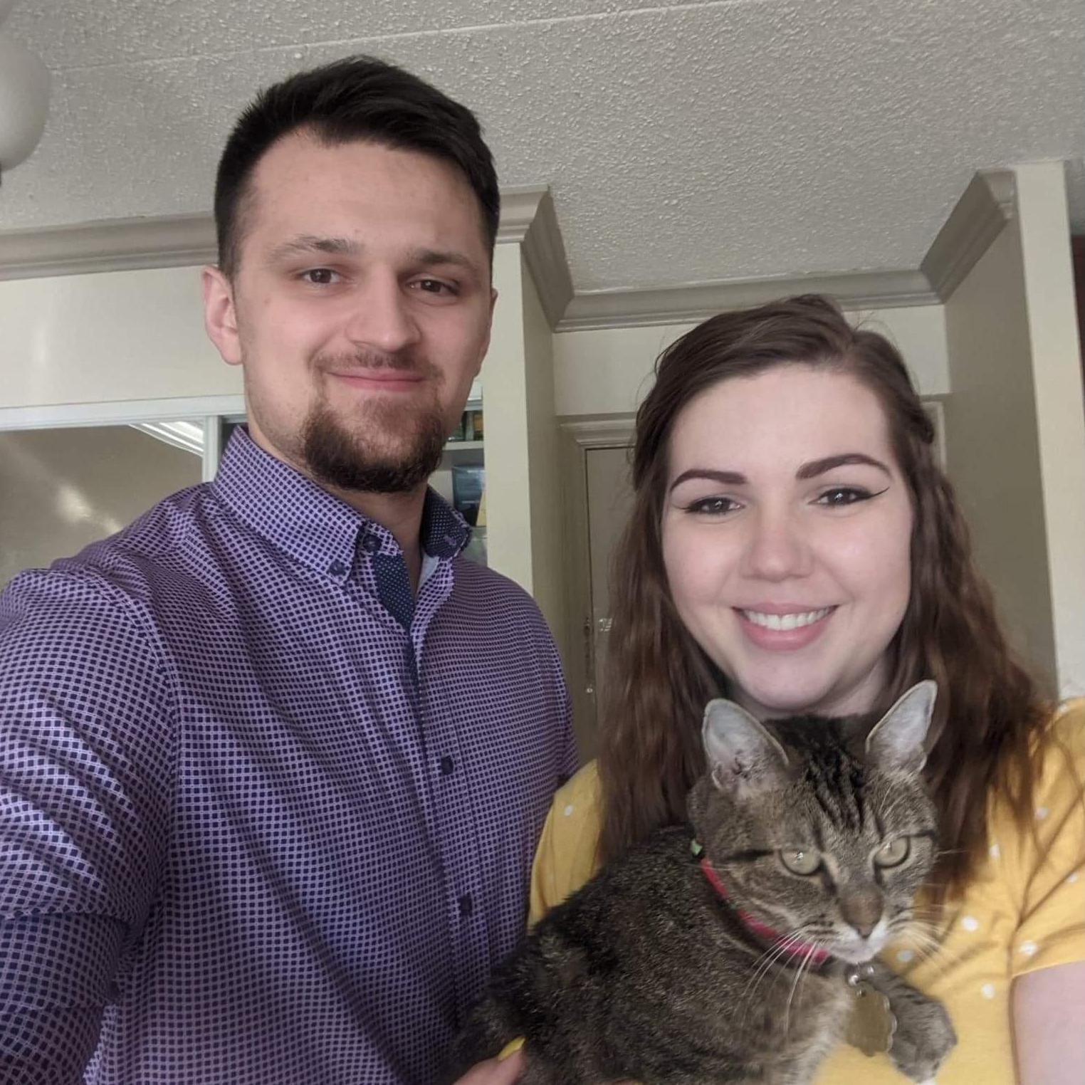 Family photo with our sweet little kitty!