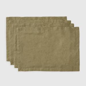 European Linen Placemat (Set of 4) in Aloe