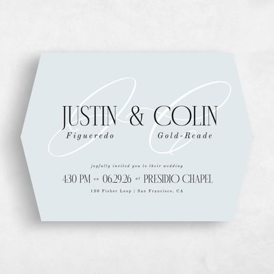 Blue Diamond Wedding Invitation - Ferrara Type