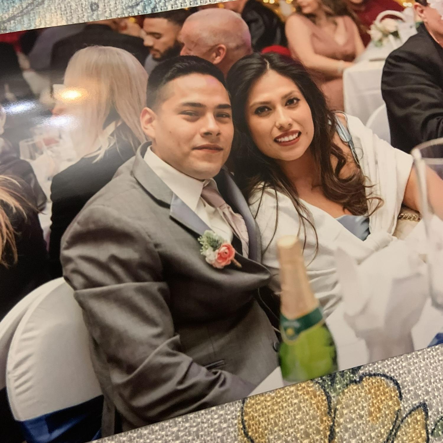 Our first picture together. Fun fact: this was taken on Damaris and Rich’ wedding on 11/30/21. It was also the first time Estefania met Eli’s family.