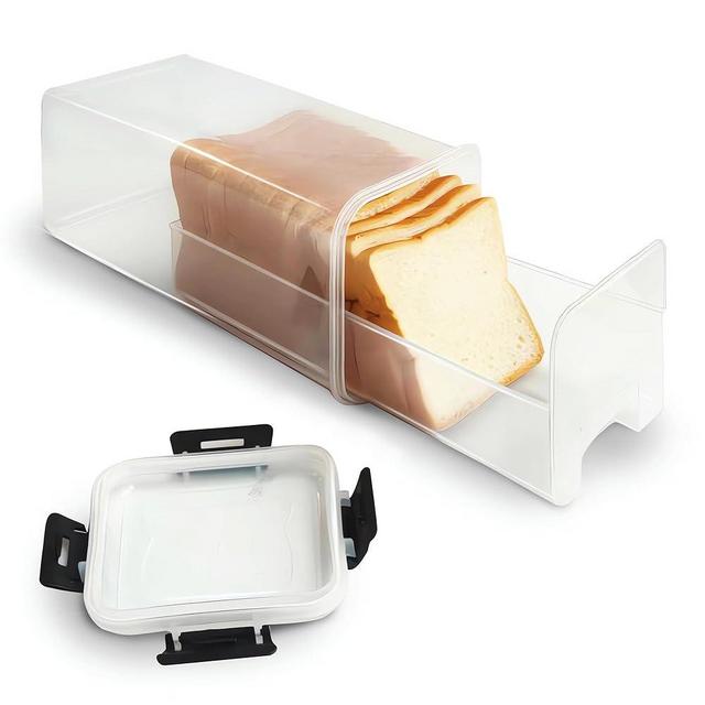CZWL&HG Bread Storage Container with drawer Tray,Plastic Bread Box with Airtight Lid,Loaf Bread Keeper,Bread Holder for Homemade Bread,BPA Free