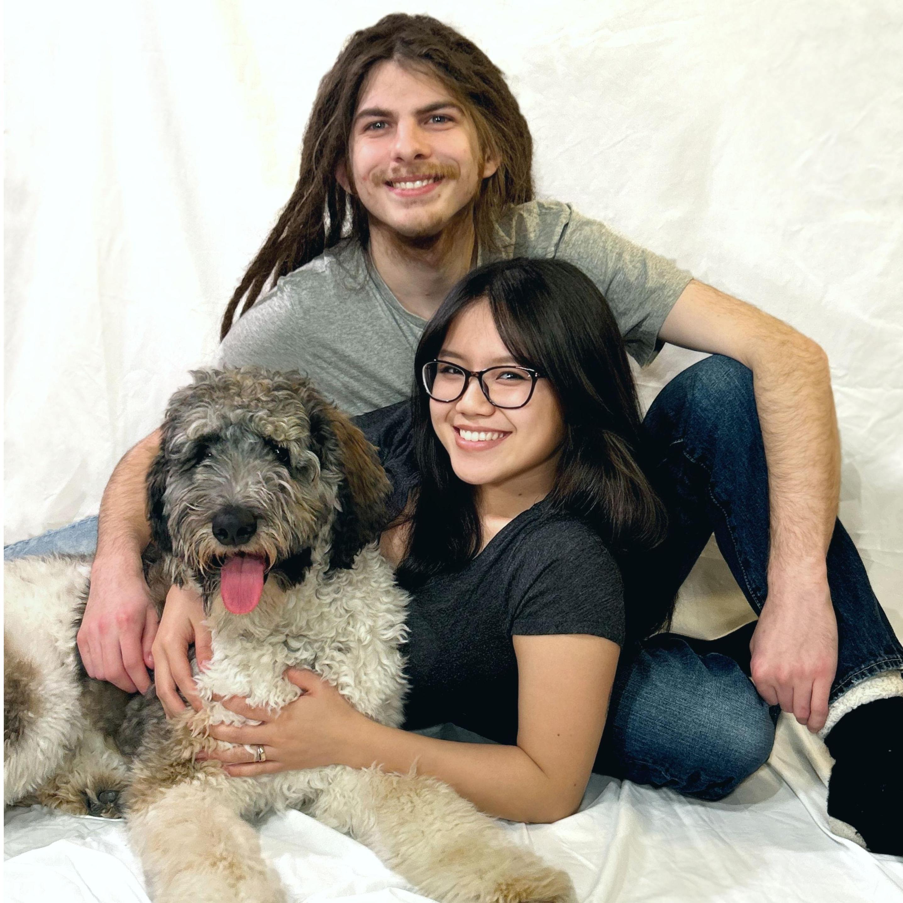 Our "Save the Date" photo! Our dog's name is Oscar :)