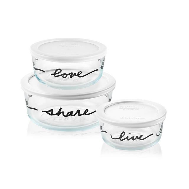 Pyrex Celebrations Decorated 6-Pc. Food Storage Containers