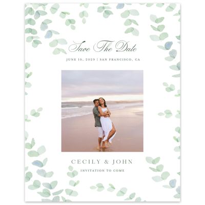 Green Greenery Wedding Digital Save the Date - Opalite Photo