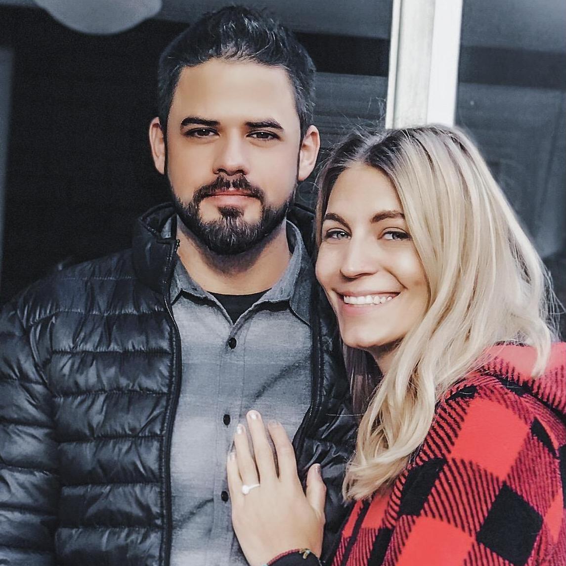 Christmas morning, 2017...just moments after Wil proposed during our family gift opening, with Roxy.