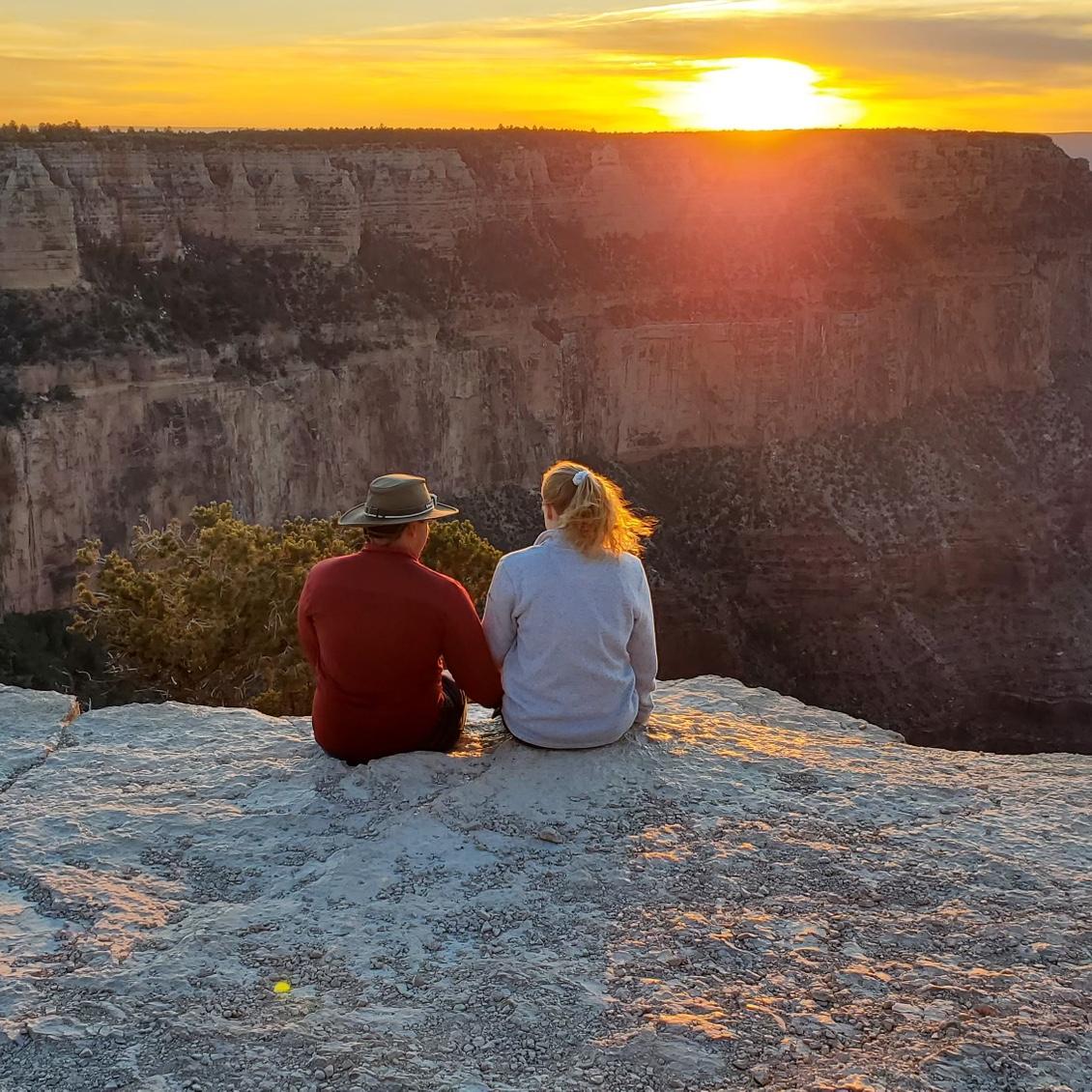 Watching the sunset over the Grand Canyon