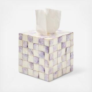 Violet Check Capiz Boutique Tissue Box Cover