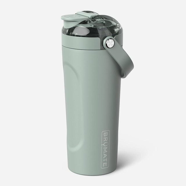 BrüMate MultiShaker Blender Shaker Bottle | 100% Leakproof Insulated Stainless Steel | Pre Workout and Protein Shaker Bottle for the Gym | 25oz (Sage)