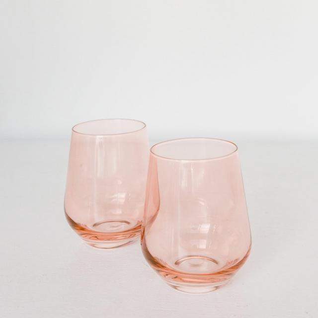 Estelle Colored Wine Stemless - Set of 2 {Blush Pink}
