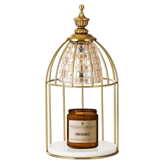 Candle Warmer Lamp for Top-Down Candle Melting, Vintage Aromatherapy Wax Melting lamp,Night Lamp (Gold)