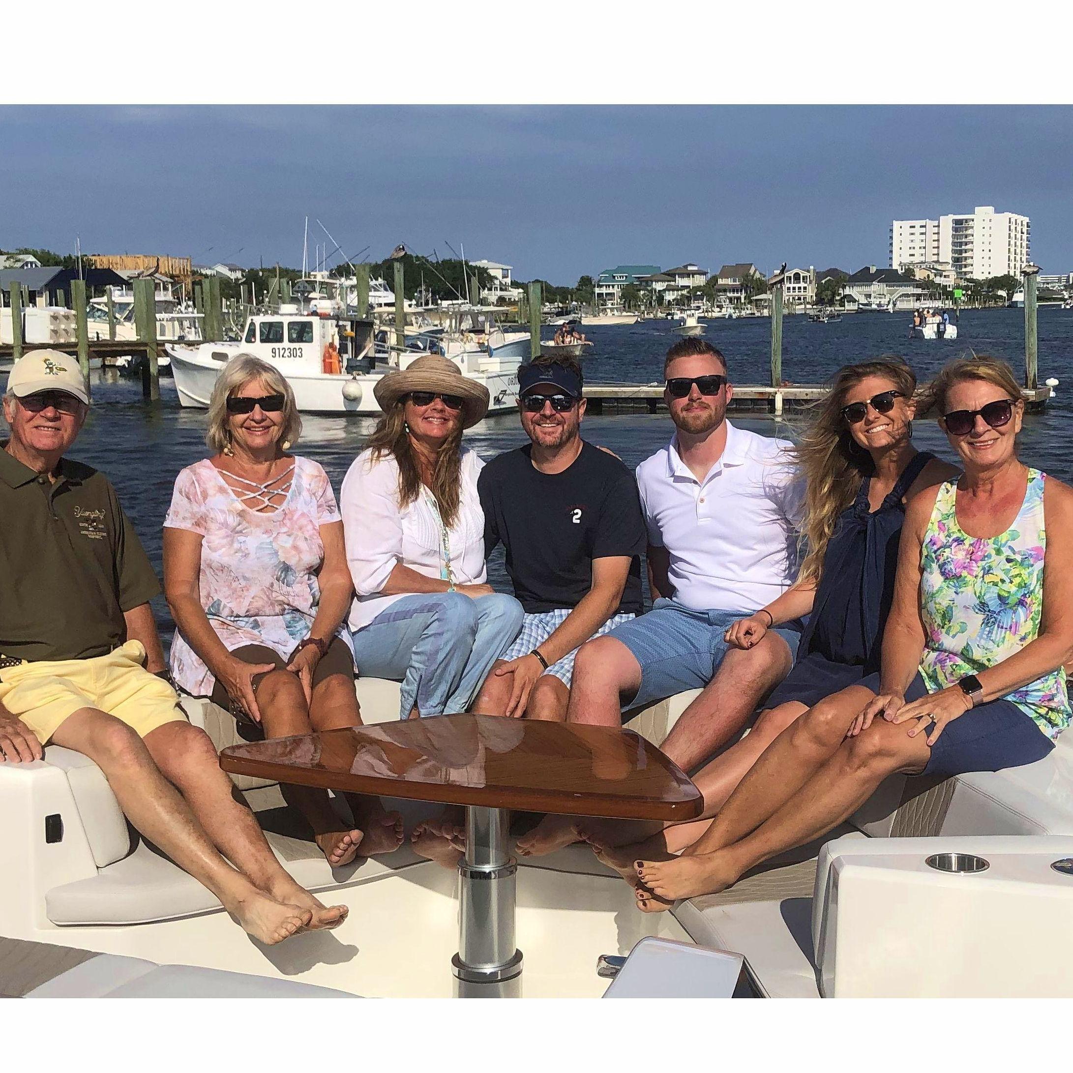 Chartered Boat Cruise with Aaron's Family in Wrightsville Beach, NC, June 2020