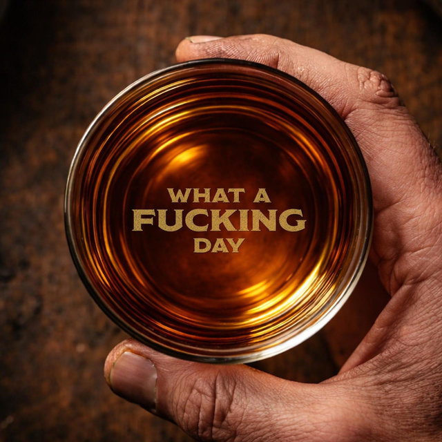 Funny Whiskey Glass for Men – What a Fucking Day – 11oz – Sarcastic Gift