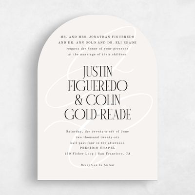 Beige Arch Wedding Invitation - Ferrara Portrait