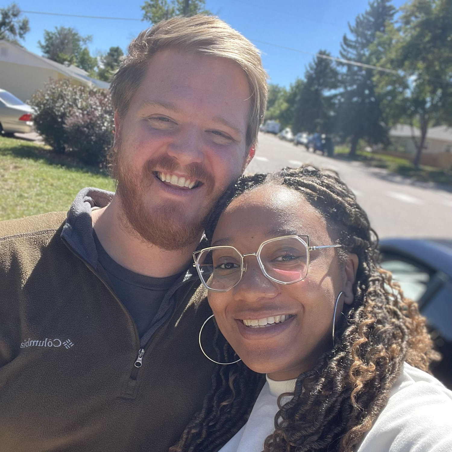 Our first staycation in Avon. Brendan drove while Sarah played the role of Passenger Princess.