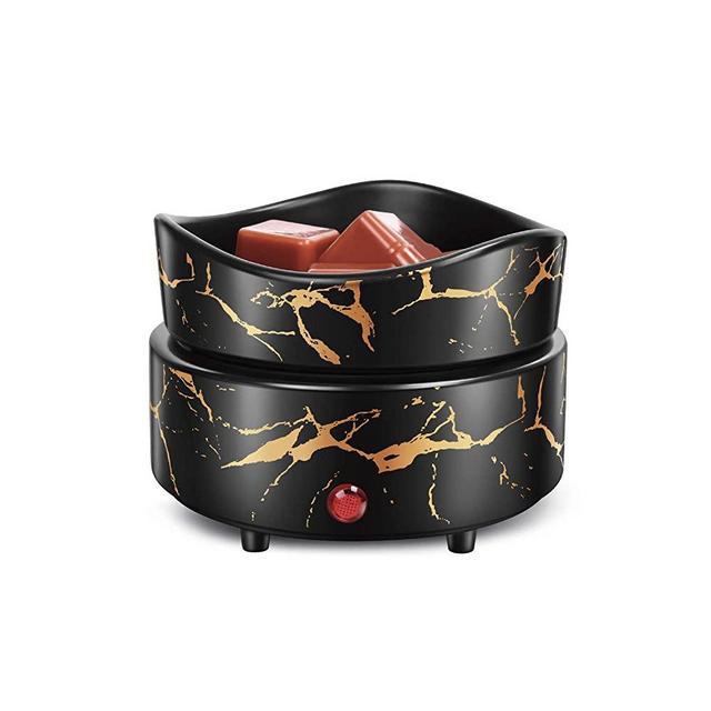 2-in 1 Luxurious Wax Melter, Electric Candle Warmer, 100% Safe, No Flame, Wick or Soot, Bold Gold Décor