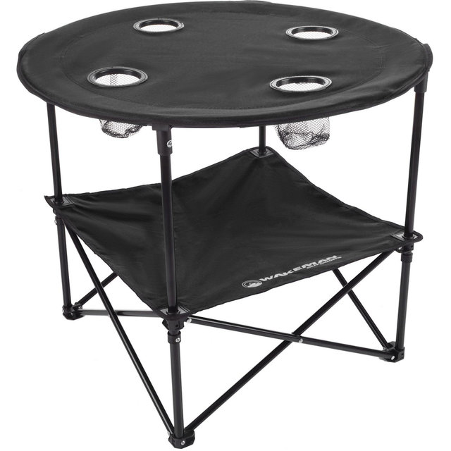 Wakeman Outdoors Folding Camping Table, Black