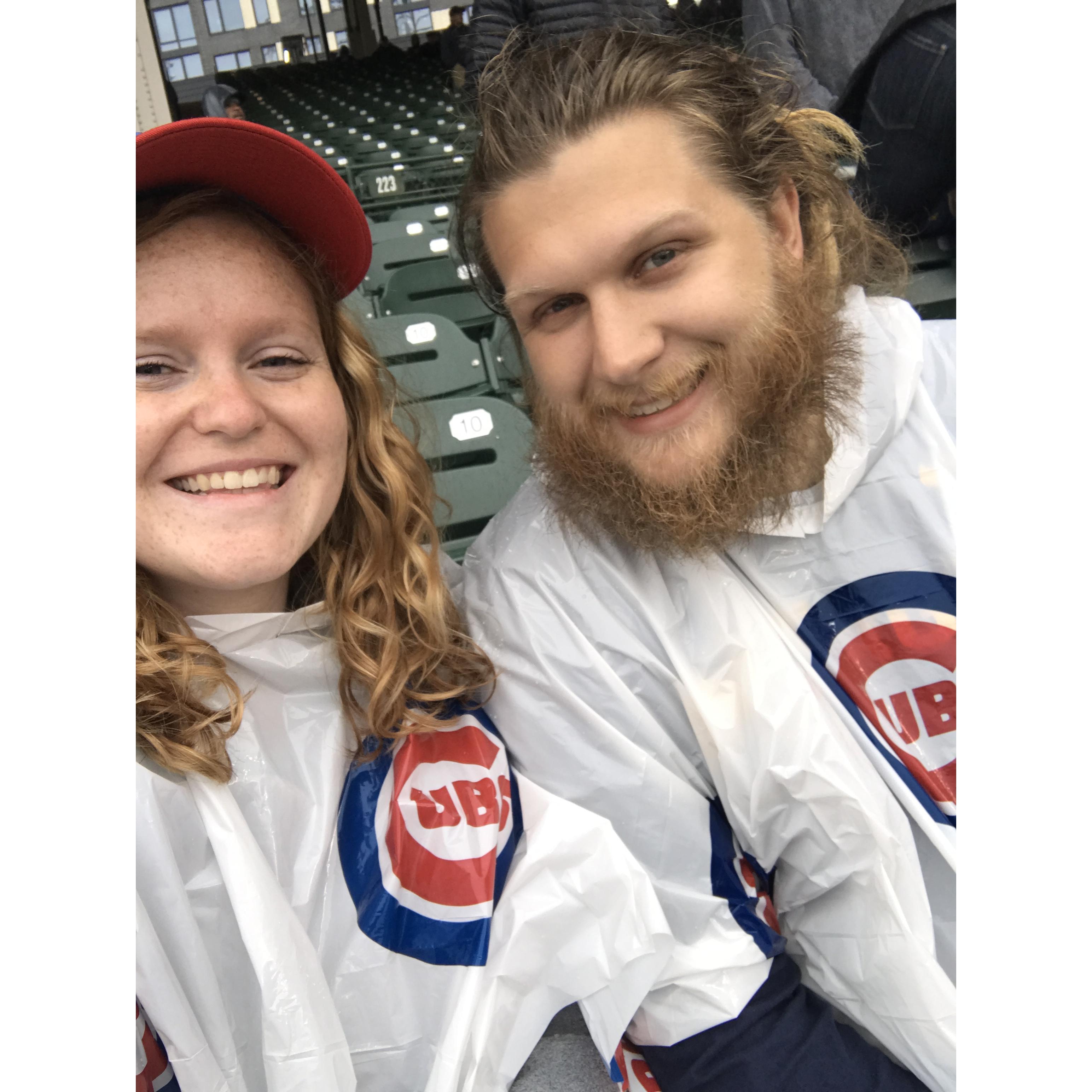 John wanted to surprise me with tickets to the Cubs vs White Sox game last year seeing that we can see Wrigley Field from our apartment