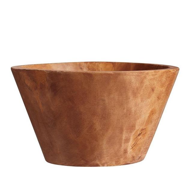 Vintage Wood Carved Serve Bowl, Large