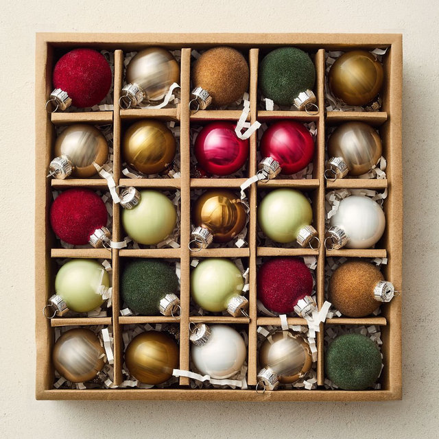 Glass Ball Ornament Set of 25 Festive