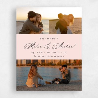 Blush, Pink Wedding Save the Date - Portsmouth Multiphoto