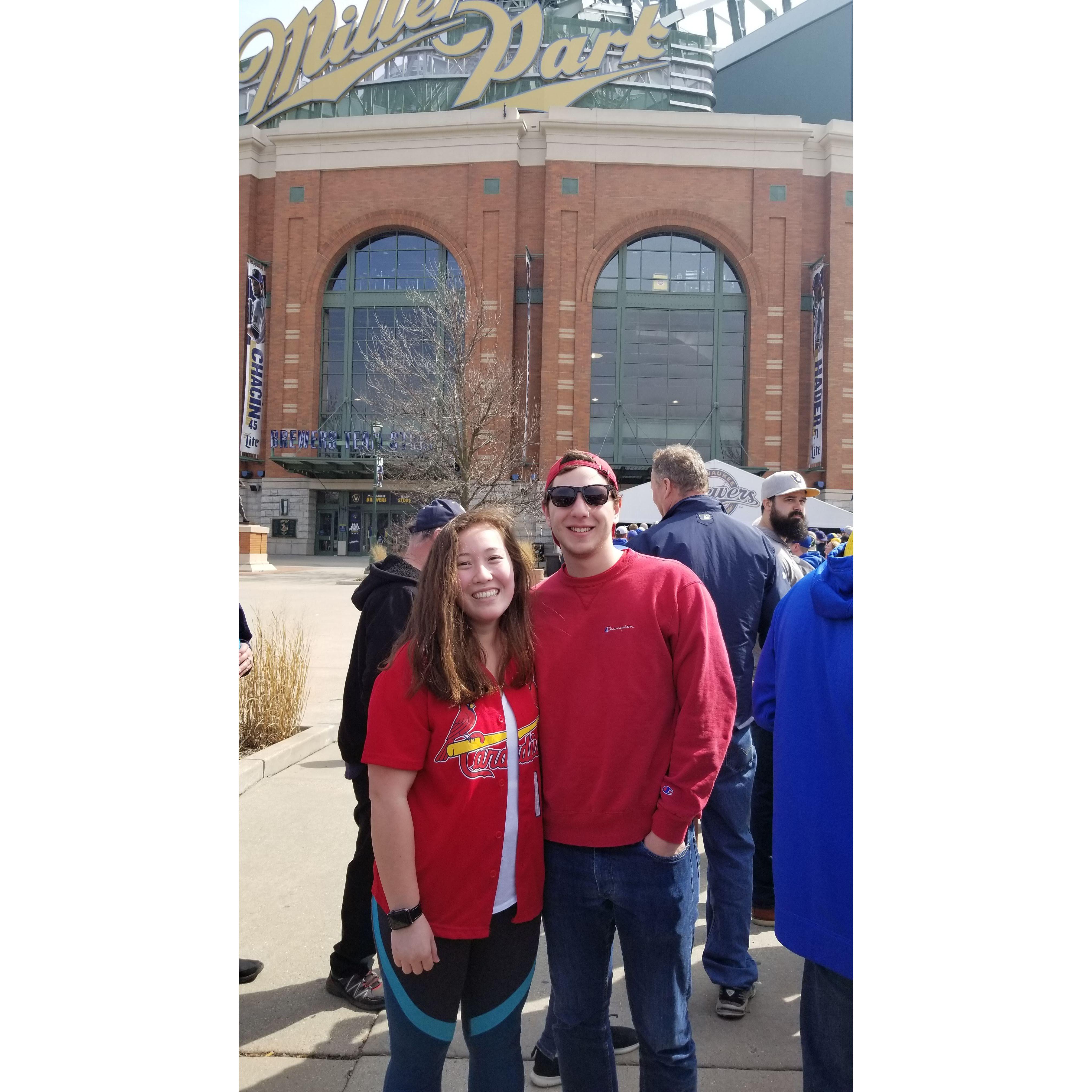 Mar 28, 2019. Cardinals game in Milwaukee. The park was nice but the Brewers fans were not.