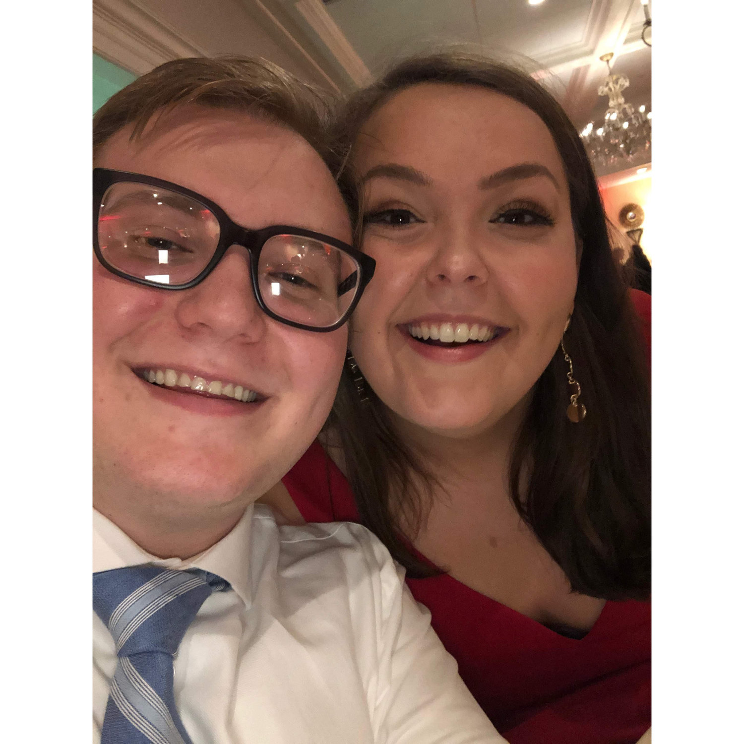 Our first trip together was to Boston for our friends' wedding, pictured here.