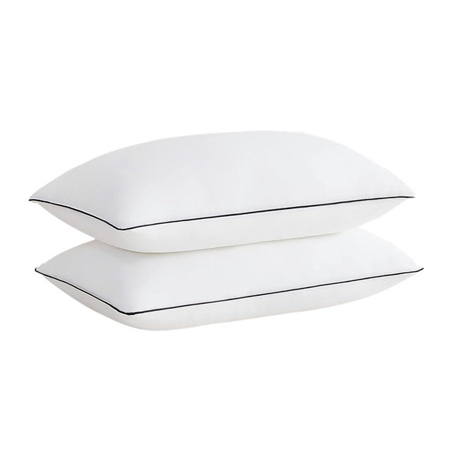 Acanva Cooling Bed Pillows for Sleeping, Luxury Hotel Quality 3D Microfiber Filling with Breathable Cover for Side Back and Stomach Sleepers, Reduces Neck Pain, King (Pack of 2), Black 2 Count