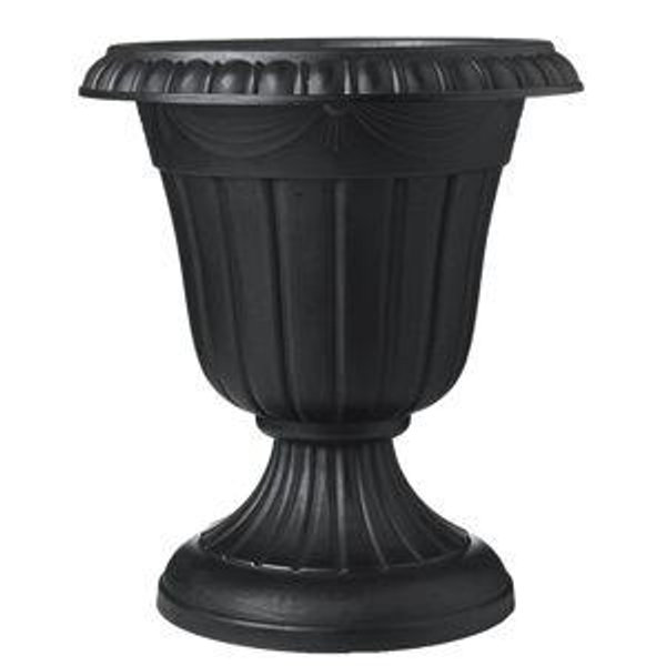 PL10CP Classic Traditional Plastic Urn Planter Indoor/Outdoor, 15" x 13", Brushed Copper