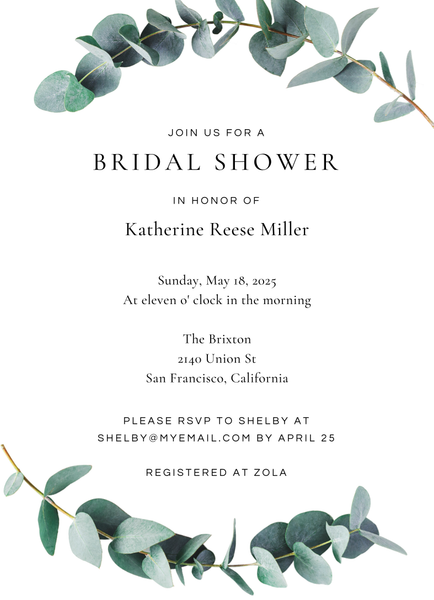 Galata Vine | White | Zola Wedding & Bridal Shower Invitations