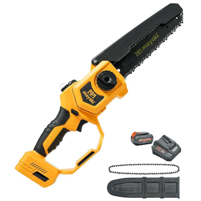 Cordless 8In Chainsaw Compatible with Dewalt 20V 60V Battery, 39Ft/s Electric Portable Chain Saw w/ 4.0Ah Battery and Charger, Auto Oiler, 900W Brushless Motor, for Tree Trimming, Cutting, Pruning