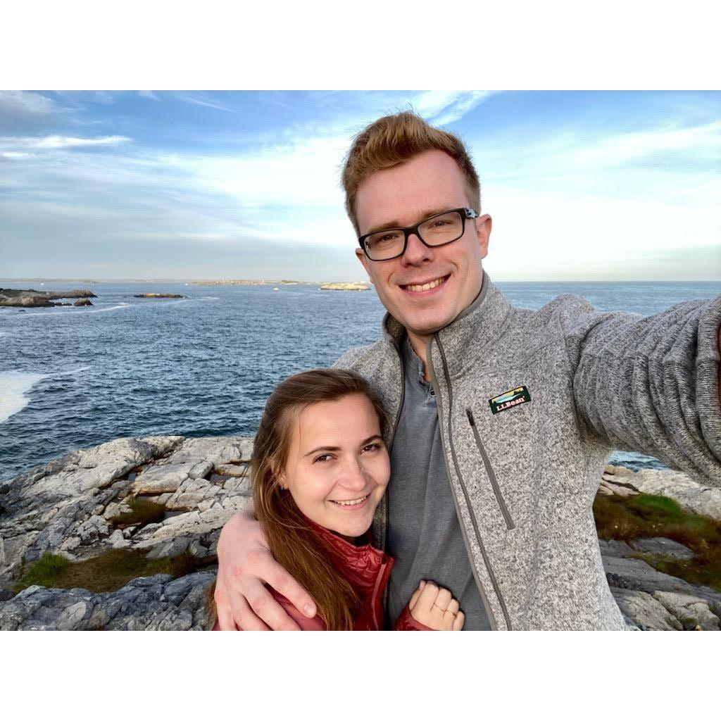We took our first photo together at Castle Rock in Marblehead!