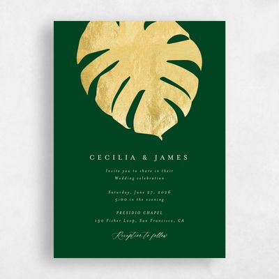 Forest, Green Wedding Invitation - Maui Classic Foil