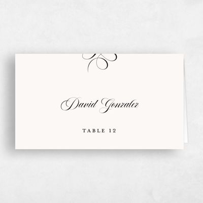 Beige Wedding Place Card - Marquis