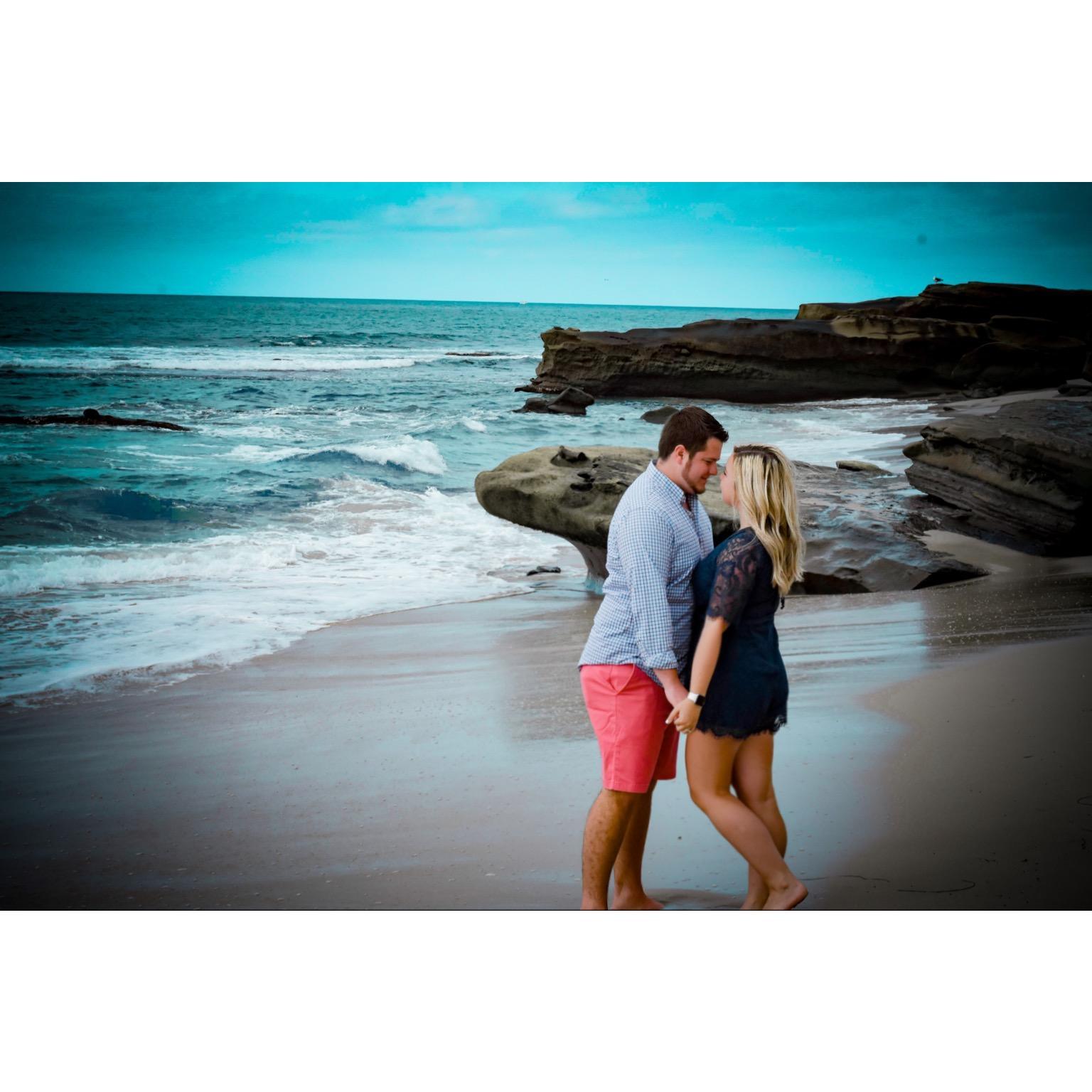 Engagement photos at Windansea Beach in San Diego, California.