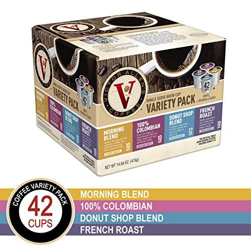 Donut Shop, Morning Blend, 100% Colombian, and French Roast Variety Pack for K-Cup Keurig 2.0 Brewers, 42 Count, Victor Allen’s Coffee Single Serve Coffee Pod