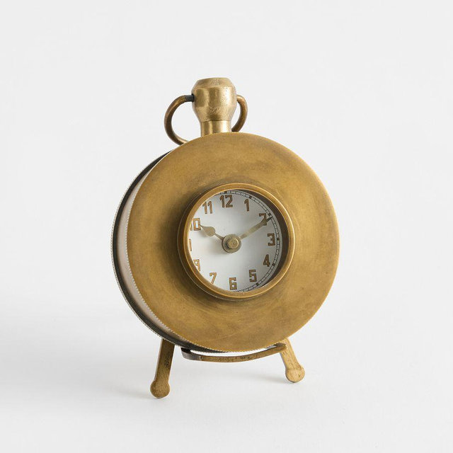 Chris Loves Julia Aged Brass Round Clock
