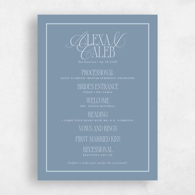 Storm Blue Wedding Program - Orable