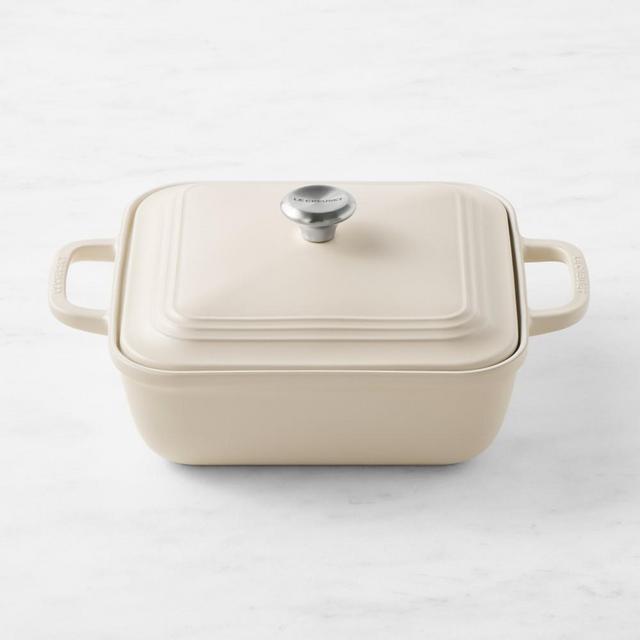 Le Creuset San Francisco Stoneware Square Covered Baker, 3-Qt., Brioche