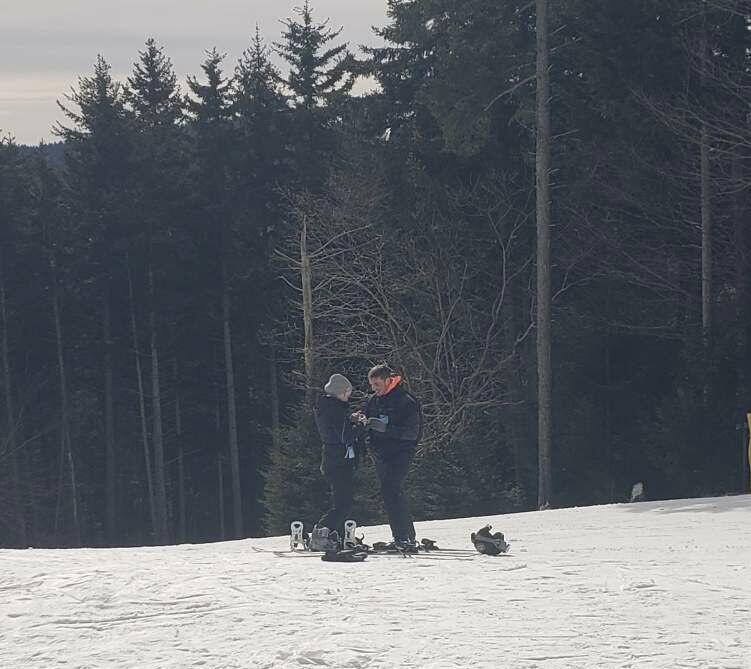 A random couple from afar saw the proposal and captured the moment right after Bailey stood up and we were admiring the ring together ☺️ February 2023